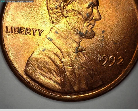 1992 P Lincoln Penny Grease Strike, DDO and Rim Error on both sides! Free ShipP5 Cover