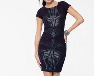 NWT Sexy CACHE Black Thick Stretch Cocktail Dress 6 M - Picture 1 of 2