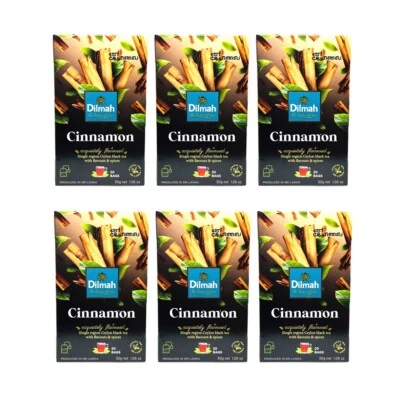 Dilmah - Té con sabor divertido - Canela - Té de Ceilán - 20 bolsitas de té x 06 paquetes Foto 1 de 4