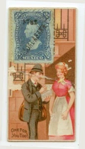 um 1889 Herzogs Briefmarkenkarte - One For You Too - Mexiko Briefmarke - Bild 1 von 1