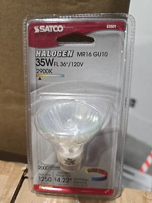 New SATCO S3501 35W MR16 GU10 BASE 120V FLOOD REFLECTOR LIGHT BULB HALOGN - Image 1 of 2