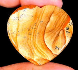 Colgante de cabujón corazón jaspe cuadro natural 56 quilates piedra preciosa 36x39x5 mm DK = 35 - Imagen 1 de 5
