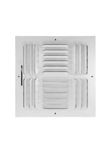 12 In. W X 12 In. H Steel For Ceiling Or Sidewall White 4-Way Curve Blade - Picture 1 of 6