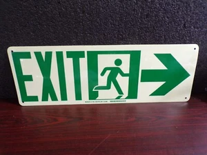 BRADY 114651 Exit Sign, Aluminum, Rectangle, 21" W, 7" H (G) - Picture 1 of 5