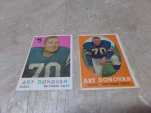 ART DONOVAN 2 CT LOT OF FOOTBALL CARDS BALTIMORE COLTS - Picture 1 of 1