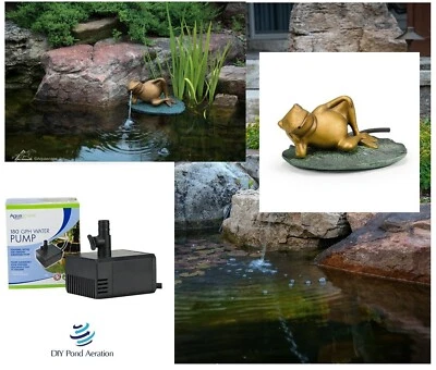 NUEVO HÁGALO USTED MISMO Rana en Lirio Spitter Porche Patio Estanque y Fuente de Agua con BOMBA Foto 1 de 3