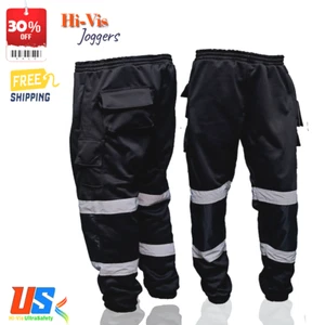 Hi Viz Vis Safety Work Fleece Trousers Jogging Bottoms Joggers Sweat Pants S-4XL - Picture 1 of 5