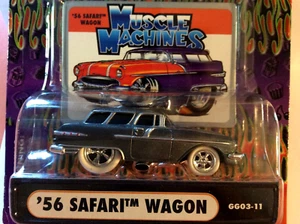 MUSCLE MACHINES GROCERY GETTERS WHITE TIRES 1956 PONTIAC SAFARI WAGON 1/64 56 - Picture 1 of 3