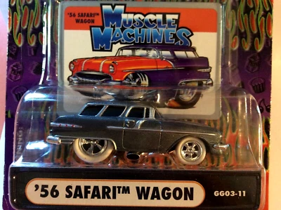 MUSCLE MACHINES GROCERY GETTERS WHITE TIRES 1956 PONTIAC SAFARI WAGON  1/64  56 - Image 1 of 3