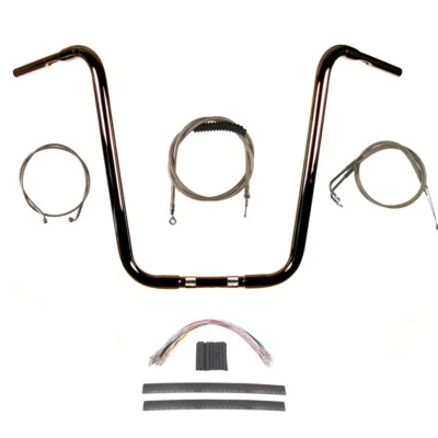 Kit de manillar Ape Hanger 2007-2010 Harley-Davidson Softail 1 1/4" negro 20" Foto 1 de 2