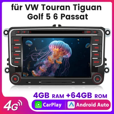 4G Android13 DAB Autoradio Carplay GPS 4+64GB für VW GOLF 5 6 Passat Polo Touran - Bild 1 von 4
