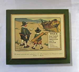 IMPRESIÓN DE COLECCIÓN P REGLAS DE GOLF, Charles Crombie, REGLA X, marco dorado/verde - Imagen 1 de 4