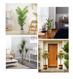 Planta tropical exótica artificial falsa decorativa verde alta para interiores exteriores - Imagen 1 de 28
