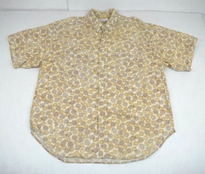 Vintage Leisure Shirt Guess Size L 80s Sandy Beige Gray Medallion Cotton MadeUSA - Image 1 of 4