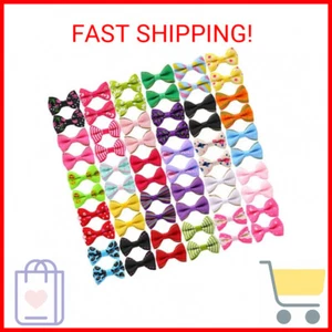 YAKA 60PCS (30 Paris) Cute Puppy Dog Small Bowknot Hair Bows with Metal Clips Ha - Picture 1 of 2