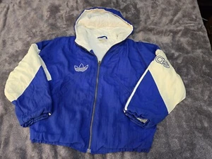 Rare 80s Vintage ADIDAS D8 F192 Windbreaker Blue Jacket Men's Large - Picture 1 of 13