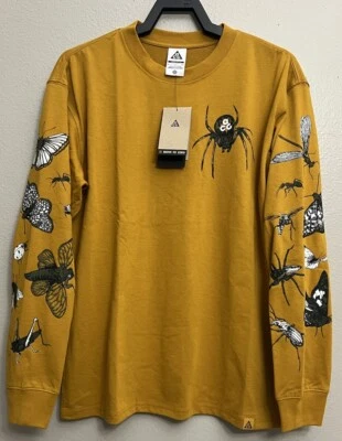Nike ACG Insectos Manga Larga Camisa Top Gamuza Dorada Para Hombres Talla Pequeña DR7759 727 S Nueva Foto 1 de 4
