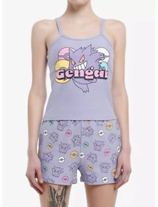 Pokemon Gengar conjunto de salón cami camiseta sin mangas M y pantalones cortos S pijama ropa de dormir oficial - Imagen 1 de 4