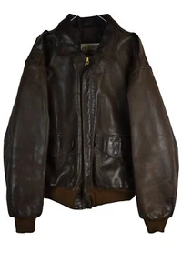 The Leather Shop London Mens B3 Aviator Style Leather Brown Bomber Size M 50' - Picture 1 of 11