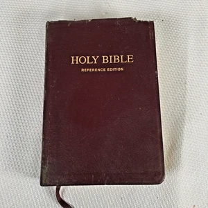 Vintage 1972 Holy Bible Reference Edition Nelson 575BG Maroon Bonded Leather - Picture 1 of 17