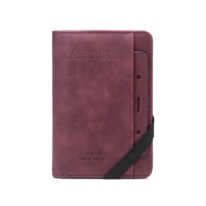 US Passport Holder Wallet Slim Leather Travel RFID Blocking ID Card Case Cover - Picture 1 of 23
