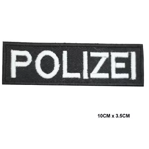 POLIZEI Words Slogan Letters Embroidered Sew/Iron On Patch Patches - Picture 1 of 2