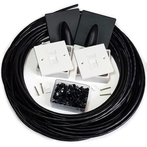 25m CAT6a Internet Extension Kit Outdoor External Cable RJ45 Wall Face Plate - Picture 1 of 11