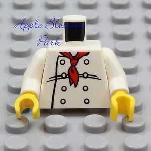 NEW Lego Boy/Girl White Minifig CHEF TORSO -Female Minifigure Kitchen Cook Baker - Picture 1 of 5