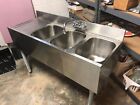 Restaurant - Commercial Stainless 3 sink and drainboard with faucet PICK UP ONLY