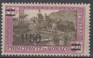 MONACO : VARIETE CHIFFRE SURCHARGE DEPLACE N° 110a NEUF * GOMME TRACE CHARNIERE - Picture 1 of 2