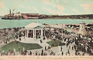 CU Havana Cuba-El Malecon and Morro Castle-Vintage 1908 Postcard (F6) - Picture 1 of 4