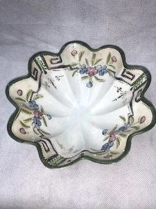 Vintage Hand Painted Nippon 3 Footed Bowl w/ Blue and Pink Floral Design 6.5” - Picture 1 of 7