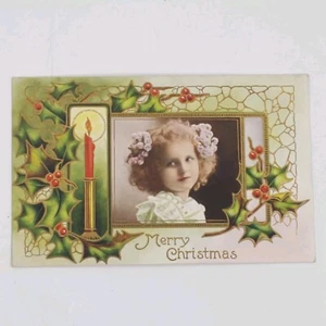 Antigua postal de Navidad con foto en relieve principios de 1900 - Imagen 1 de 3