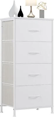 4 gavetas de tecido cômoda para quarto cômoda com tampo de madeira para armário - Imagem 1 de 4