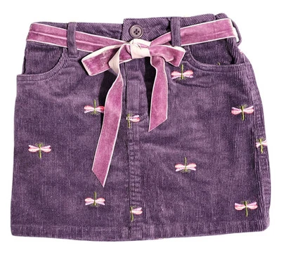 Falda de pana libélula púrpura KC Parker para niñas con pantalones cortos incorporados / talla 4 Foto 1 de 4