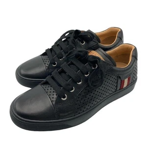 BALLY BARRY Punched Leather Sneakers Size US6.5 Free Shipping D4 Used - Picture 1 of 6