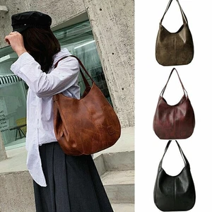 2021 New Ladies Soft Faux Leather Hobo Handbag Satchel Shoulder Tote Bag Women - Picture 1 of 17