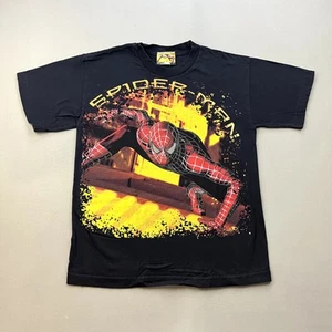Vintage Spider-Man 2 T-Shirt Youth Large Black Marvel Comics All Over Print 2004 - Picture 1 of 8