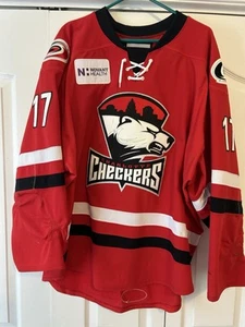 Charlotte Checkers Game Worn Warren Foegele AHL Hockey Jersey Los Angeles Kings - Picture 1 of 5