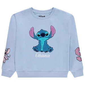 Disney Lilo & Stitch Girls Sweatshirt -Jumbo Graphic Print, Chenille patch... - Picture 1 of 25