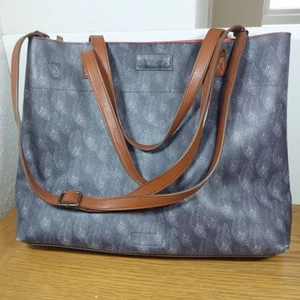 White Stuff Crossbody Bag Messenger Handbag Satchel Grey Feather PatternShoulder - Picture 1 of 19