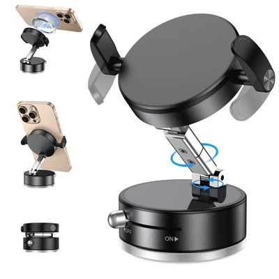360 Vacuum Strong Magnetic Phone Holder Suction Cup Car Stand Foldable Mount US - Image 1 of 4