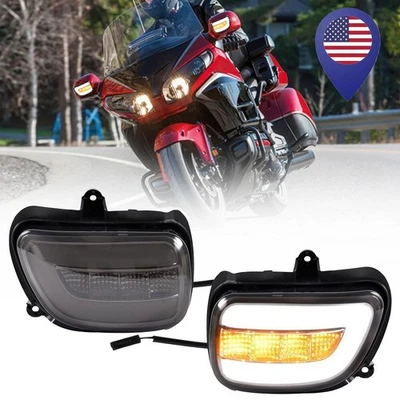Espejos retrovisores laterales con luz de señal de giro para Honda GoldWing GL1800 2002-2017 Foto 1 de 4