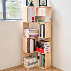 Open Corner Bookshelf Wood Storage Unit Bookcase Display Shelving Stand 4/5 Tier - Picture 1 of 31