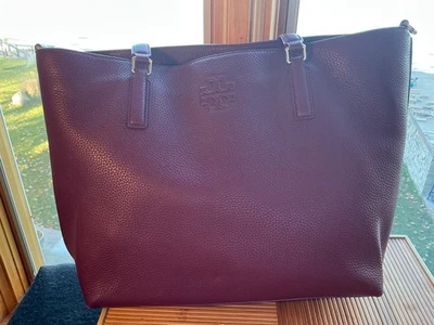 Bolso/cartera grande Tory Burch vintage con asa de cuero borgoña Foto 1 de 4