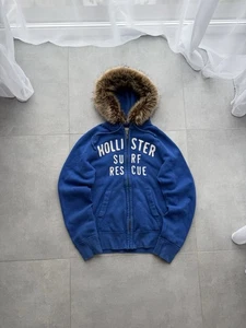 Sudadera con capucha Hollister y2k LGB de piel sintética con cremallera rara para hombre Opio desgastado - Imagen 1 de 6