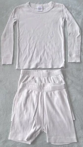 Hanna Andersson Long John Top 2 Pair Shorts Organic Cotton Off White Size 5 - Picture 1 of 3