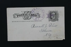 UNITED STATES 1885 Postal card UX7 from Peterborough, N.Y.  with fance cancel - Picture 1 of 2