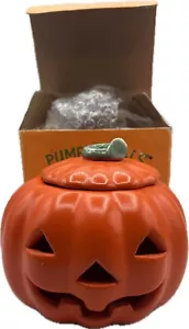 Portacandele vintage Halloween Russ Berrie ceramica zucca jack o lanterna 5" - Foto 1 di 15