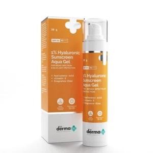 The Derma Co 1% Hyaluronic Sunscreen Aqua Gel SPF 50 PA++++ I For Oily, Dry, Acn - Picture 1 of 5